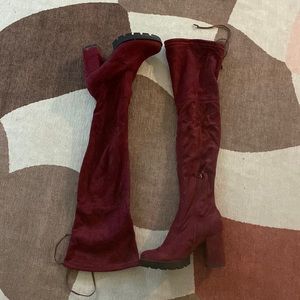 Boutique Faux Suede Over The Knee Boots